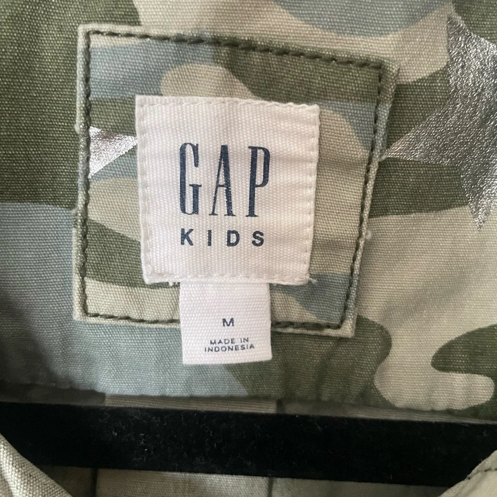 GAP Kids Green Camouflage Jacket with Star Accents